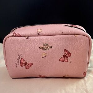 Coach Small Boxy Cosmetic Case With Butterfly Print